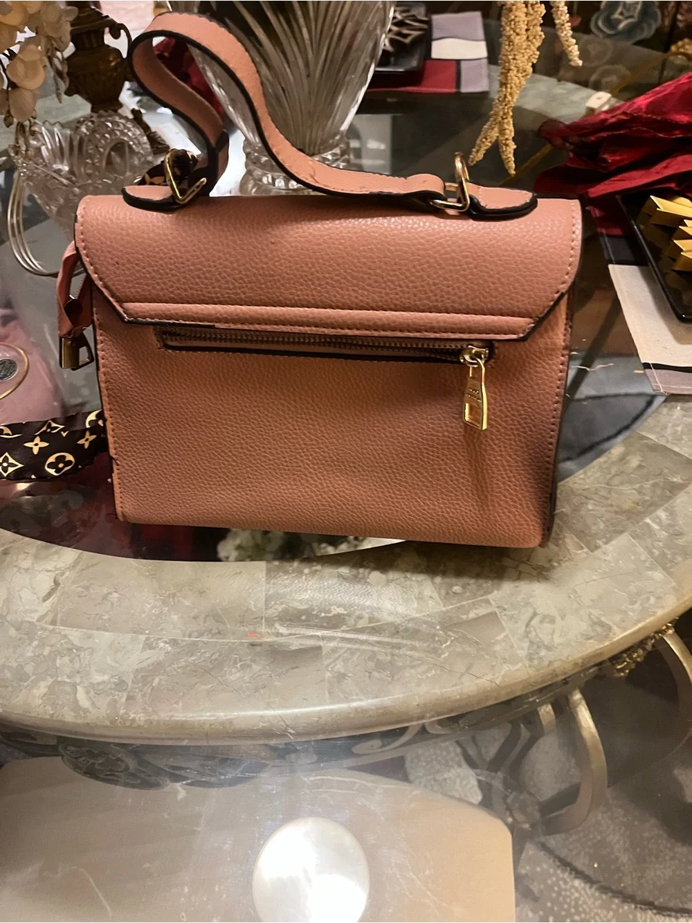 Louis Vuitton Brown Monogram & Tan Leather Satchel